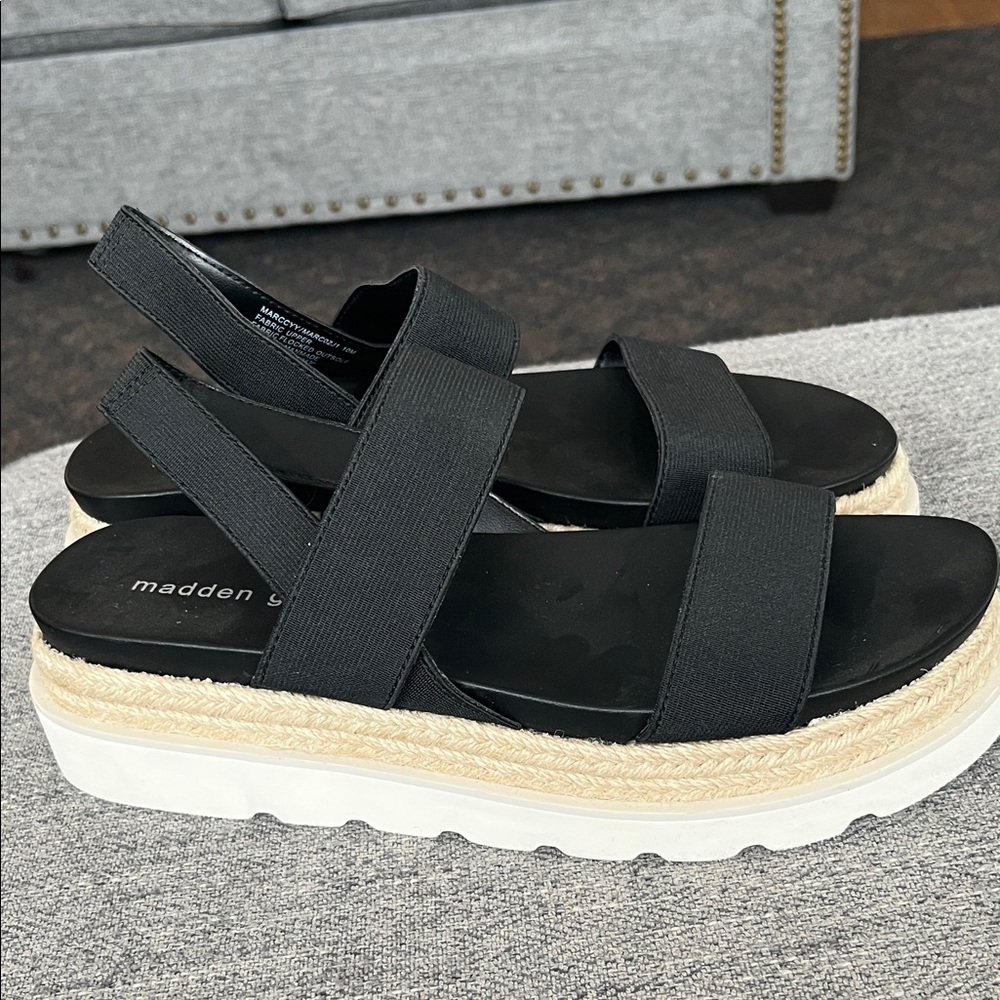 Madden Girl Black Platform Espadrilles
